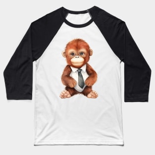Orangutan Wearing a Tie Baseball T-Shirt